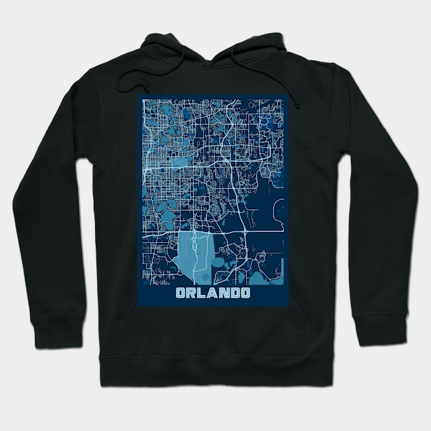 Orlando - United States Peace City Map Hoodie by tienstencil